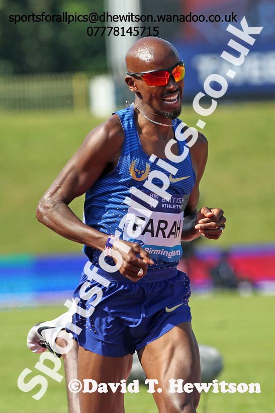 Mo Farah (GB) wins the mens 3000 metres, IAAF Diamond League, Birmingham. Photo: David T. Hewitson/Sports for All Pics